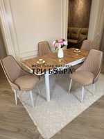 Большой кухонный стол "МАКСИ" дуб вотан и стулья "Сорренто" 4 шт