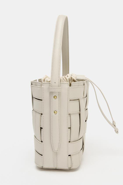 ZARA ПЛЕТЕНАЯ СУМКА С ПЛЕЧЕВЫМ РЕМНЕМ, ЭКРЮ