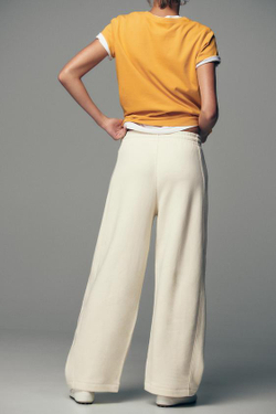 ZARA ШИРОКИЕ БРЮКИ В СТИЛЕ РУСТИК, ЭКРЮ