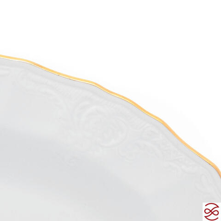 Блюдо овальное глубокое Bernadotte Белый узор 24 см