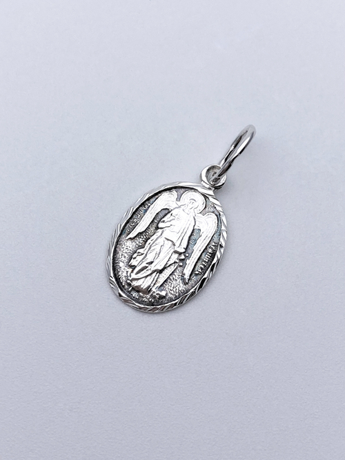 Образок из серебра/Чернение/С подвижным ухом/Ангел-Хранитель