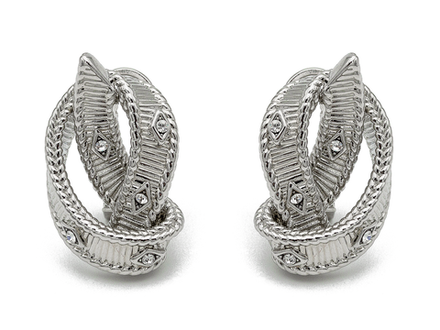 Серьги-гвоздики "Узел" со стразами, 30мм