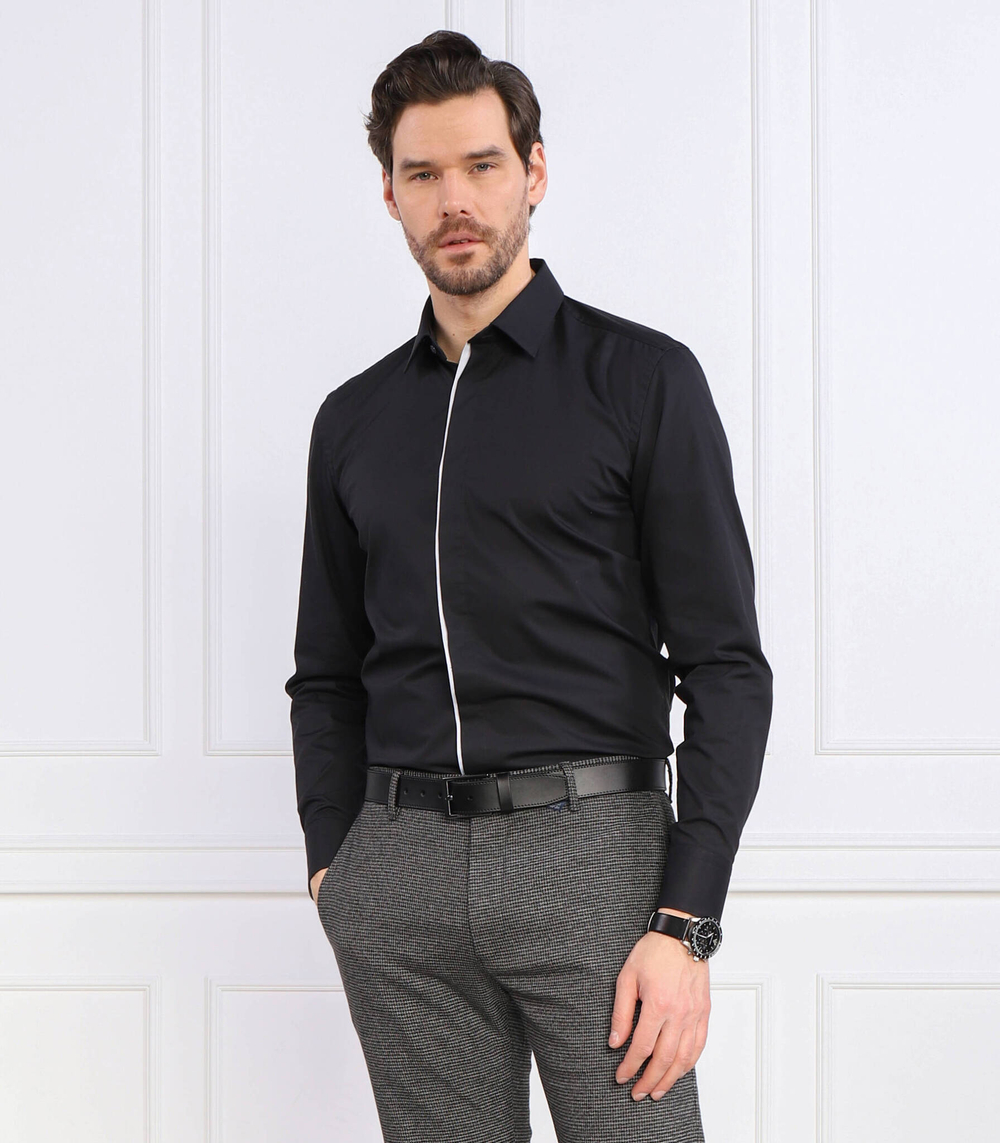 рубашка h-hank-party2 BOSS BLACK - черный(50484505)