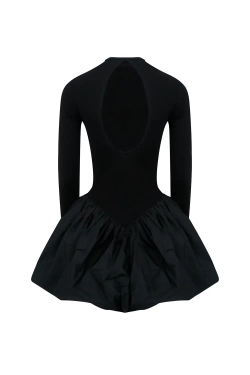 Платье-русалка мини с юбкой из тафты