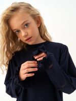 Платье для девочки с длинным рукавом AT1039 синий