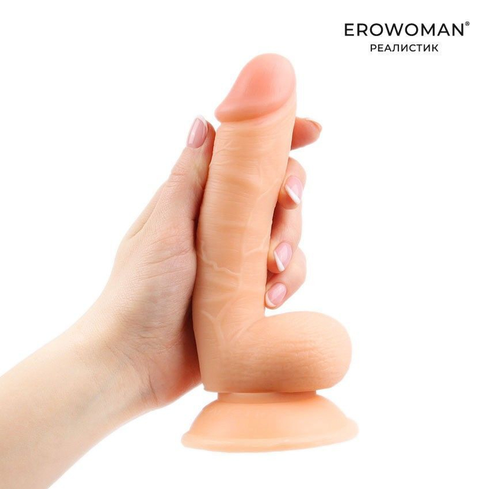 Фаллоимитатор Erowoman-Eroman 12 см, телесный, на присоске