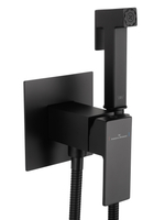 Смеситель с гигиеническим душем встраиваемый WONZON & WOGHAND CUBE, Черный матовый (WW-88829016-MB)