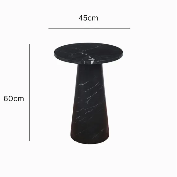 Кофейный стол Jed Ø45х60 см, черный индийский мрамор