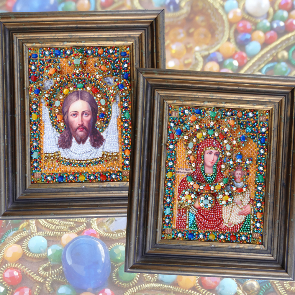 И-21 Комплект наборов для вышивания Богородица Смоленская и Спас нерукотворный