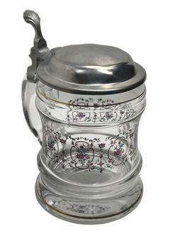Кружка пивная (стекло с оловянной крышкой), Германия