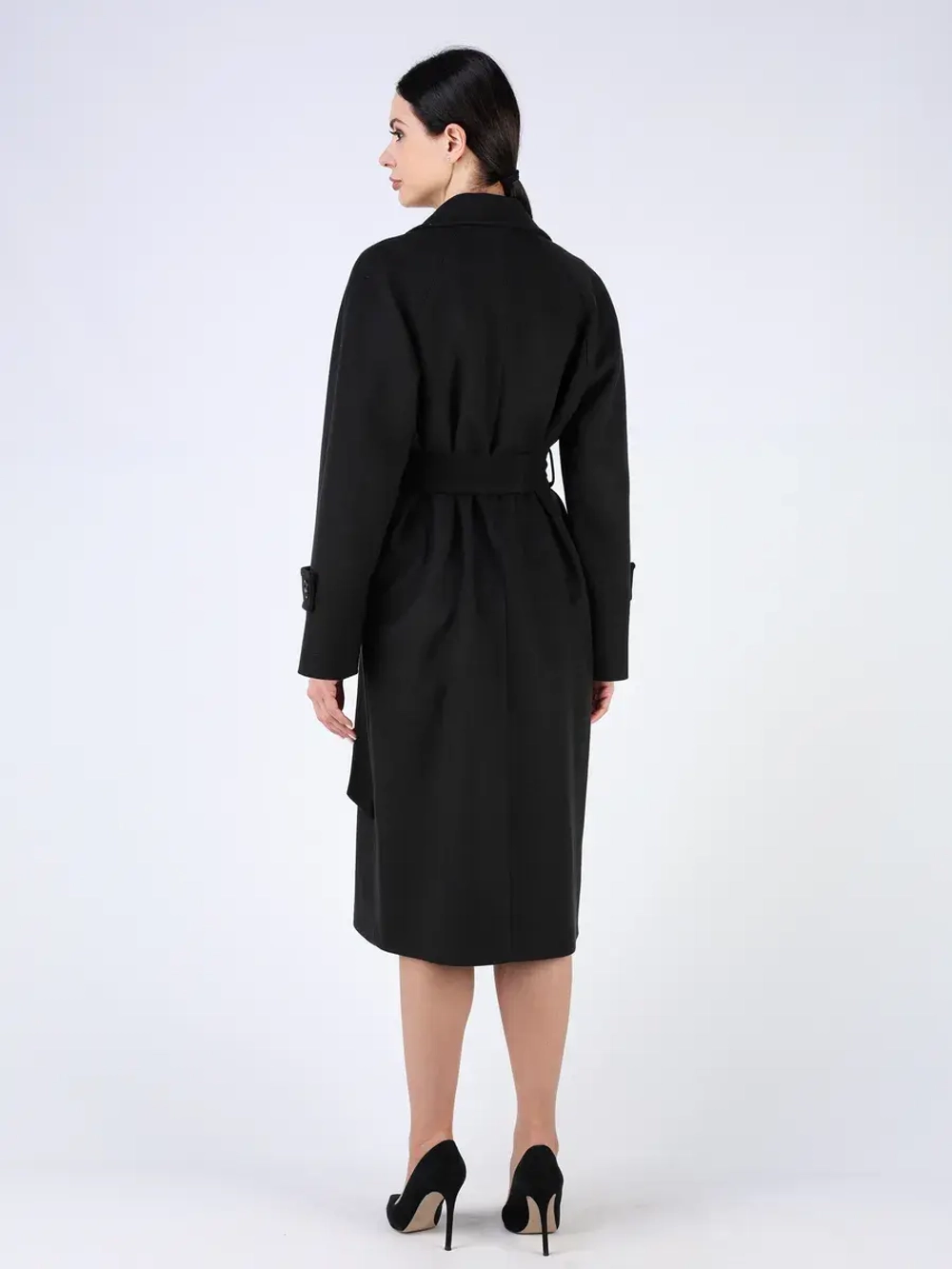 Пальто демисезонное длинное с поясом