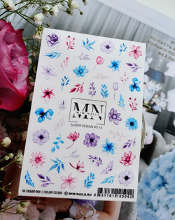 MIW Nails Слайдер-дизайн Цветы, S-14