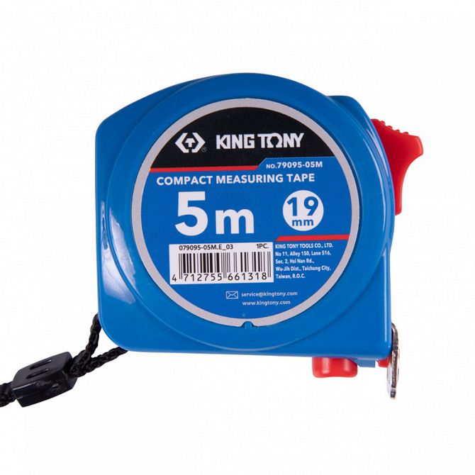 KING TONY (79095-05M) Рулетка измерительная 5 м, магнитный крюк