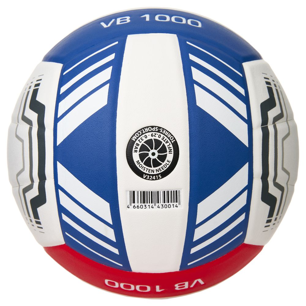 Мяч вол. TORRES VB 1000, V32415, р.5, синт.кожа (микрофибра), клееный, бут.кам, бел-син-красный