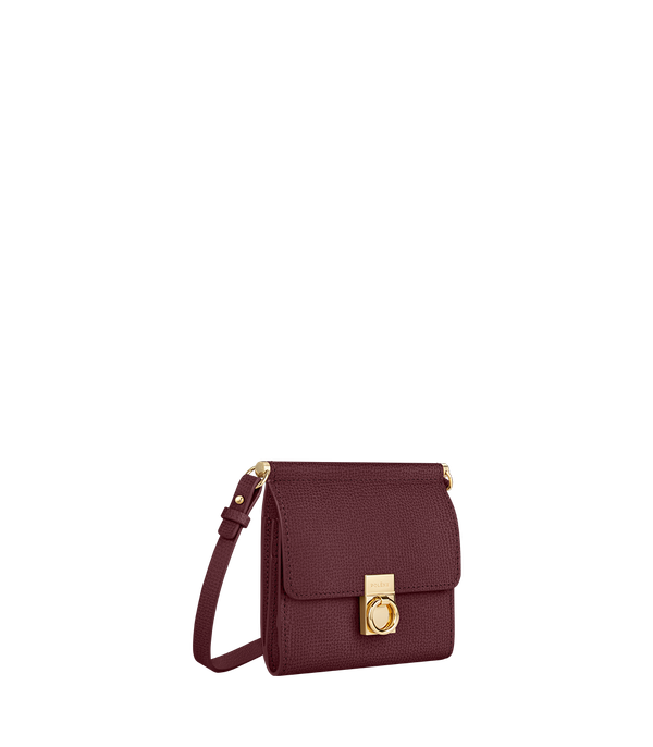 Сумка Polene Numéro Sept Crossbody Wallet Edition Textured Burgundy