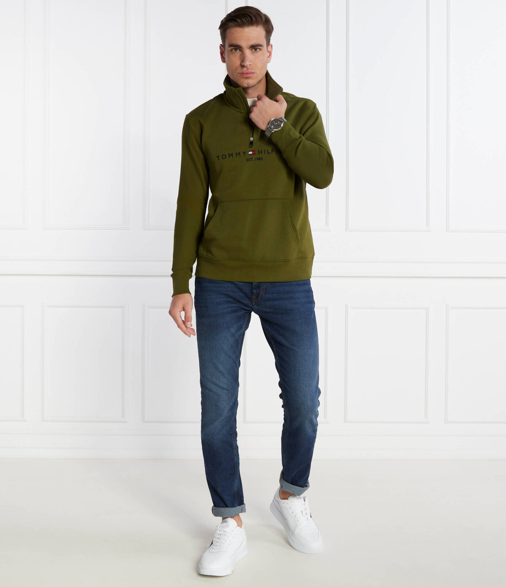 Худи logo mockneck Tommy Hilfiger - оливковый (MW0MW20954)