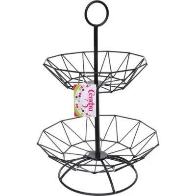 Фруктовница «Brownie» 2 яруса (19*24*36см) лучик черная