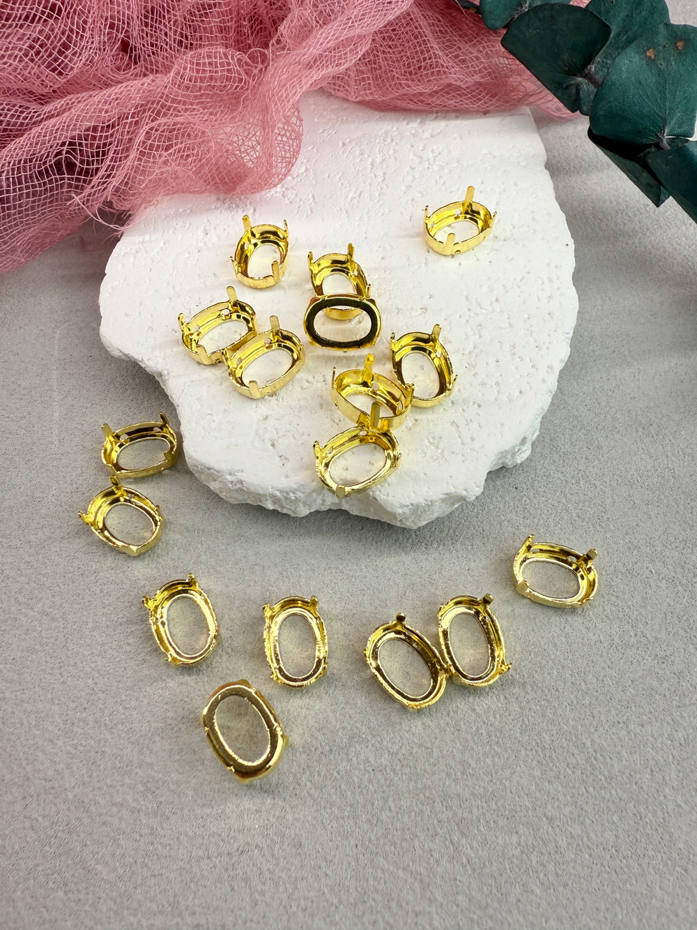 Оправа #4120 Oval 14*10 мм Золото