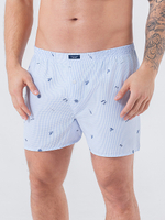 Трусы мужские боксеры голубой мелкая клетка