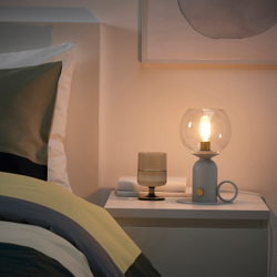 IKEA ÅSKMULLER  (ИКЕА ÅСКМУЛЛЕР)  -  Настольная лампа, светло-серый с регулировкой яркости, 24 см