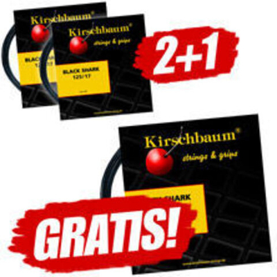 Струны теннисные Kirschbaum Shark (2+1 Aktion) String Set 12m - Black