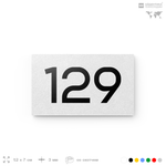 Номер на дверь 129, табличка на дверь для офиса, квартиры, кабинета, аудитории, склада, белая 120х70 мм, Айдентика Технолоджи