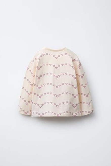 ZARA ФУТБОЛКА С ПРИНТОМ И НАДПИСЬЮ, ЭКРЮ