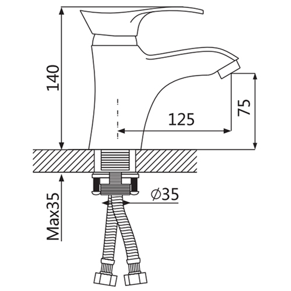 Смеситель для раковины Oute T01 T0101BK