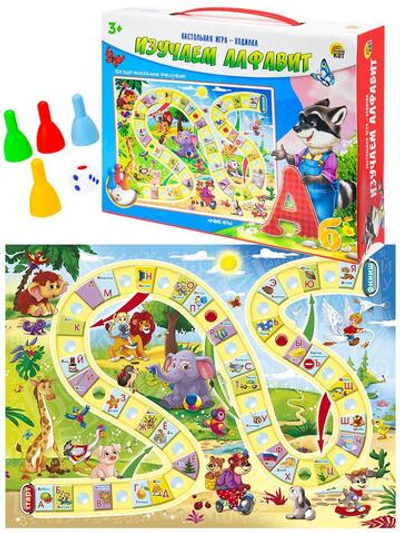 Игра-ходилка "Изучаем алфавит" плотная коробка (ИН-0248)