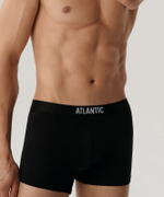 Мужские трусы шорты Atlantic, набор из 3 шт., хлопок, черные, 3MH-011
