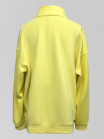 Свитшот Yixuan 5865 удлиненный с надписью и высоким горлом на молнии