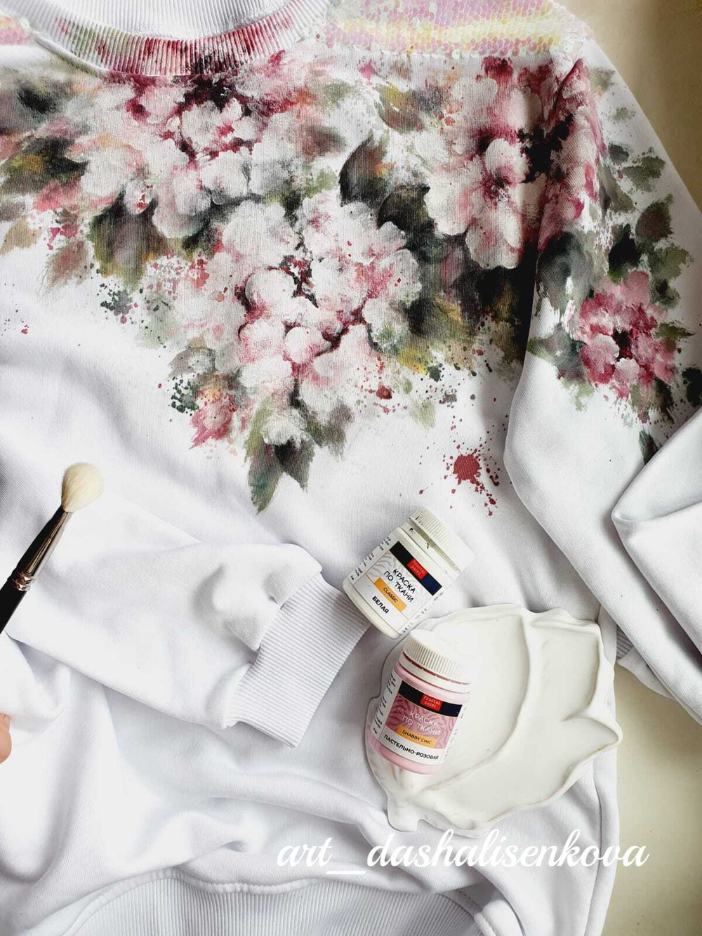 Краска по ткани и обуви, одежды акриловая Shabby Chic «Дымчато-розовая»
