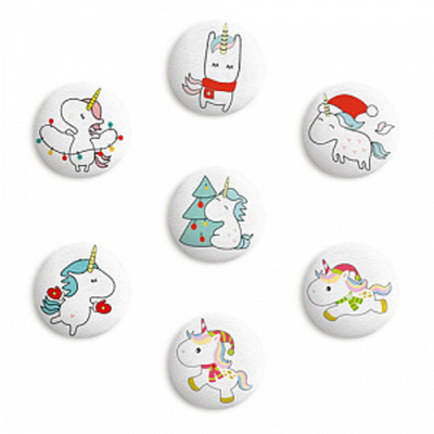 Сахарные фигурки Top decor, "Зимние Единорожки", 27 мм, набор 15 шт.