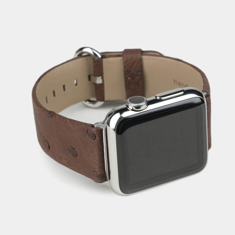 Ремешок для Apple Watch 40/41/42 mm из кожи страуса, коричневого цвета
