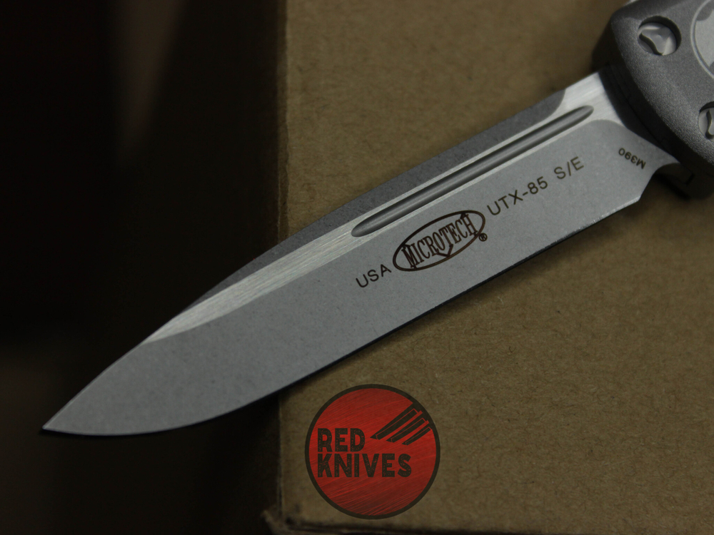 Нож Microtech UTX-85 A+++ Standard S/E - рукоять серая, стандартный апокалиптик клинок