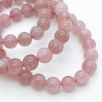 Розовый кварц, диаметр 8,2-8,3 мм, цена за 11 шт (1/4 нити)