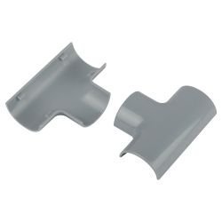 Т-образный угол ЭРА T-KK-30-13-F для полукруглого кабель-канала серый 30х13мм 2шт/комплект