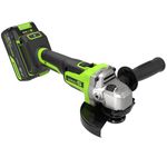 Угловая шлифовальная машина акк. Greenworks AG590, 24V, б/щет, 125 мм, 8500 об/мин, Anti-Kickback,1х4Ач,ЗУ,кор (3201007CUB)