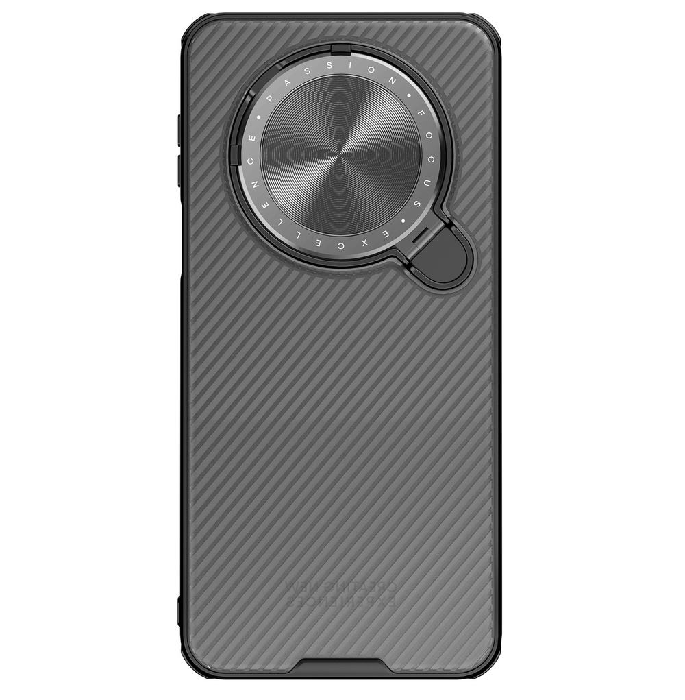 Чехол прозрачный тонированный (Transparent Black) от Nillkin с металлической откидной крышкой для камеры на Huawei Mate 70, серия CamShield Prop Case