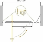 Душевая дверь Cezares MOLVENO BA-11-100+20 прозрачный 120x190