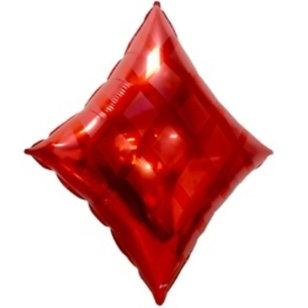 Шар (24"/61 см) Фигура, Карточная масть: бубны, Красный 1 шт.