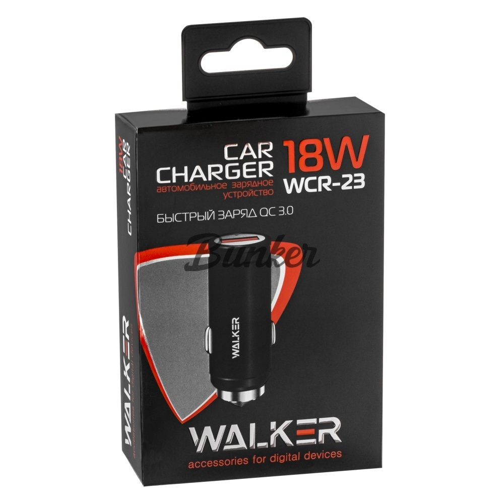 АЗУ 1-USB 2.4A, QC 3.0, WCR-23, WALKER
