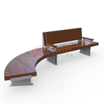 Скамейка Rail Road 03 с подлокотниками и поворотом