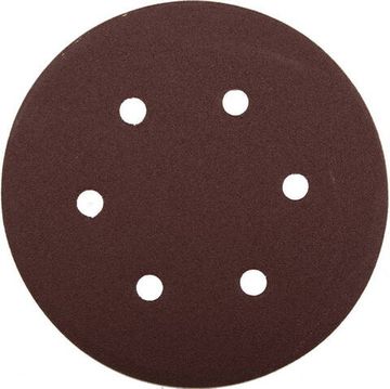 Круг шлифовальный ЗУБР ″Мастер″ универсальный, из абразивной бумаги на велкро основе, 6 отверстий, Р100, 150мм, 5шт