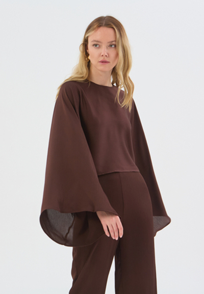 Блуза жатка летняя коричневая