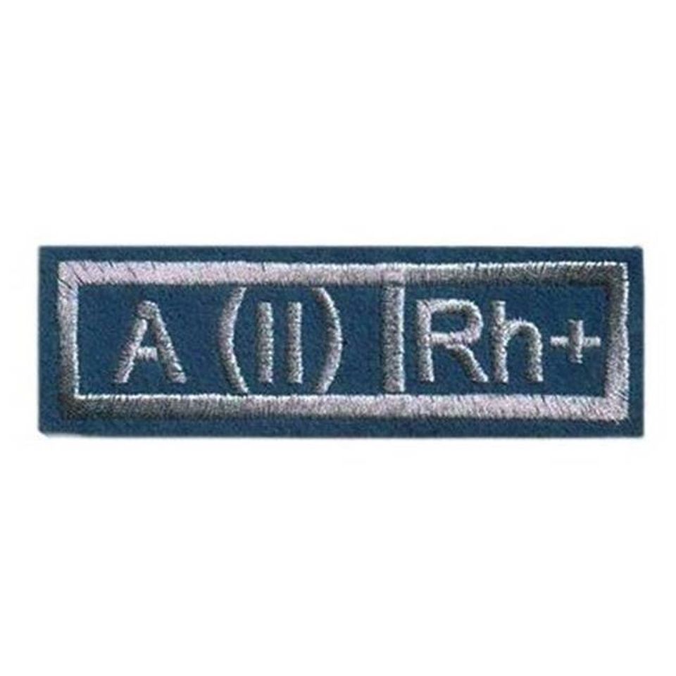 Нашивка вышитая группа крови 2+(голубая)