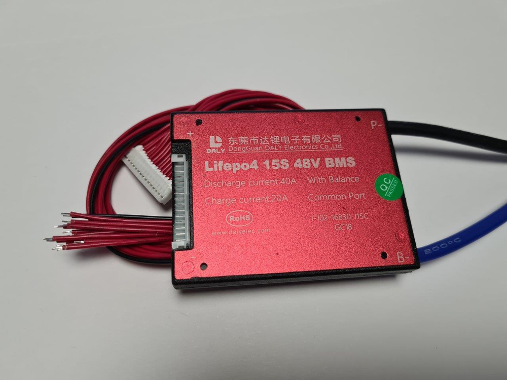 Плата контроля BMS LiFePO4 15S 48V 40A