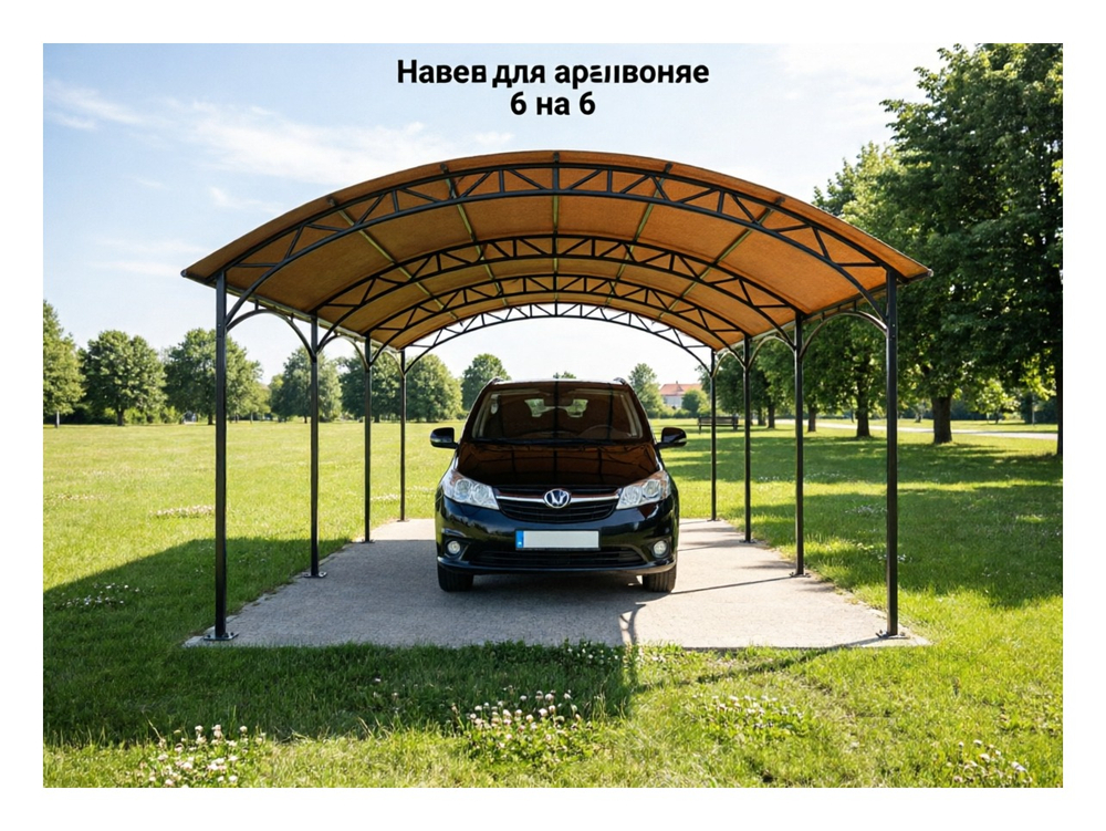 Навес для автомобиля 6 на 6