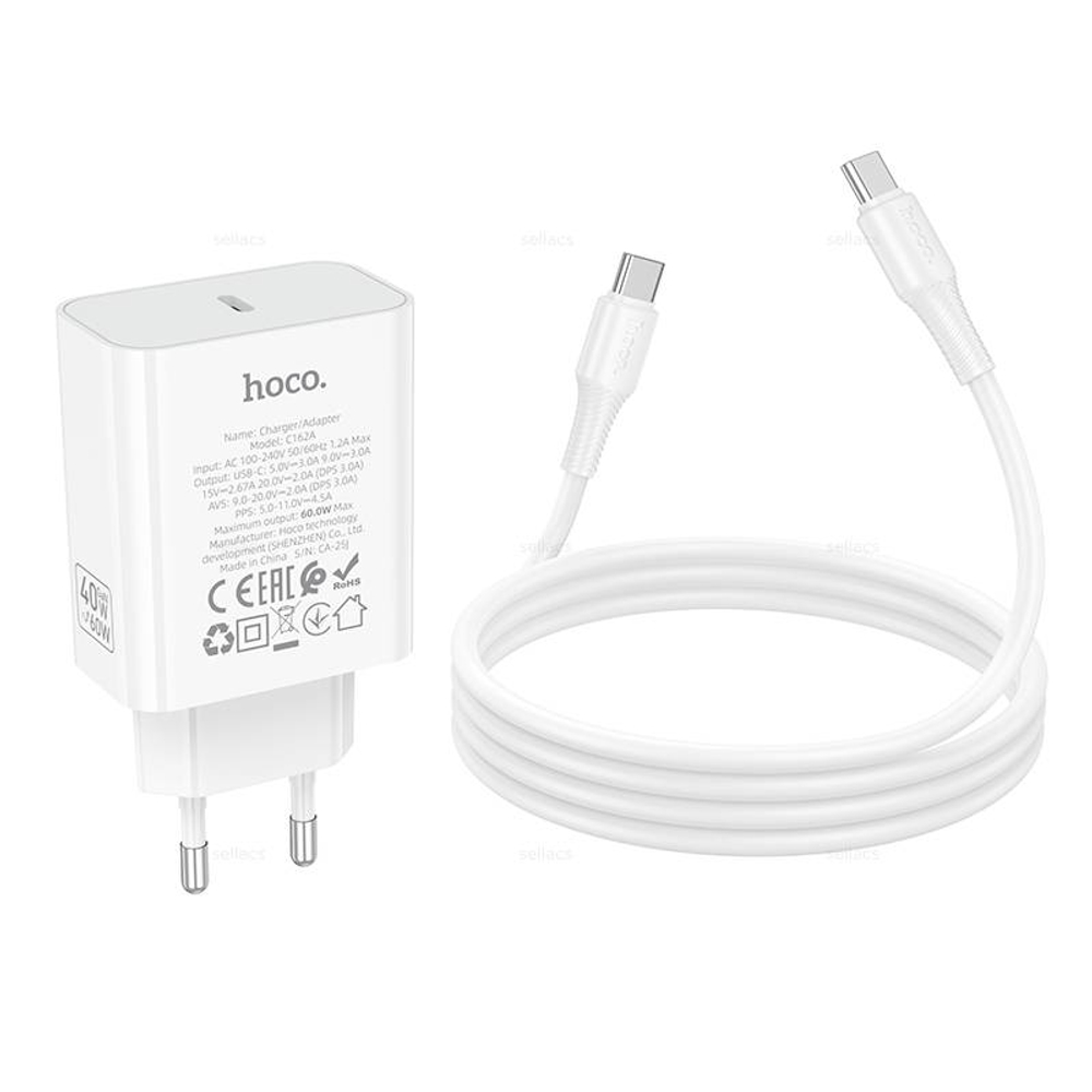Hoco C162A Source PD40W зарядное устройство набор (Type-C на Type-C)