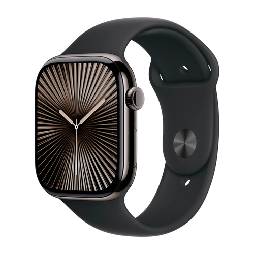 Умные часы Apple Watch Series 10 GPS + Cellular, 46mm, Slate Titanium Case with Sport Band S/M, Black (Черный)